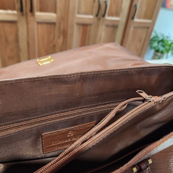 Vintage Etienne Aigner Croc Embossed Satchel Purse Bag - Picture 7 of 16